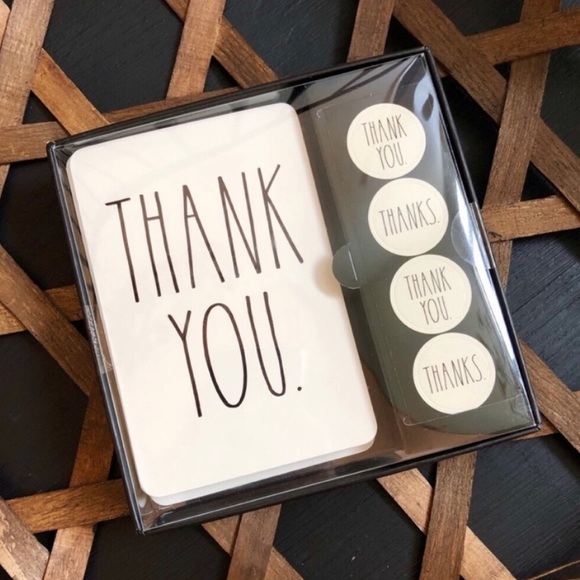 🙌🏻 •RAE DUNN•THANK YOU Card Set + Stickers - Picture 2 of 5